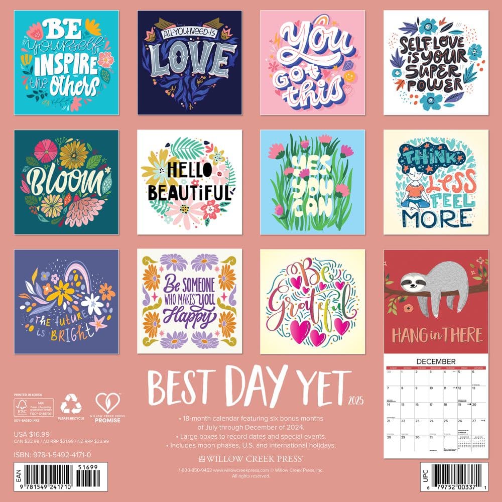 Best Day Yet 2025 Wall Calendar First Alternate Image width="1000" height="1000"