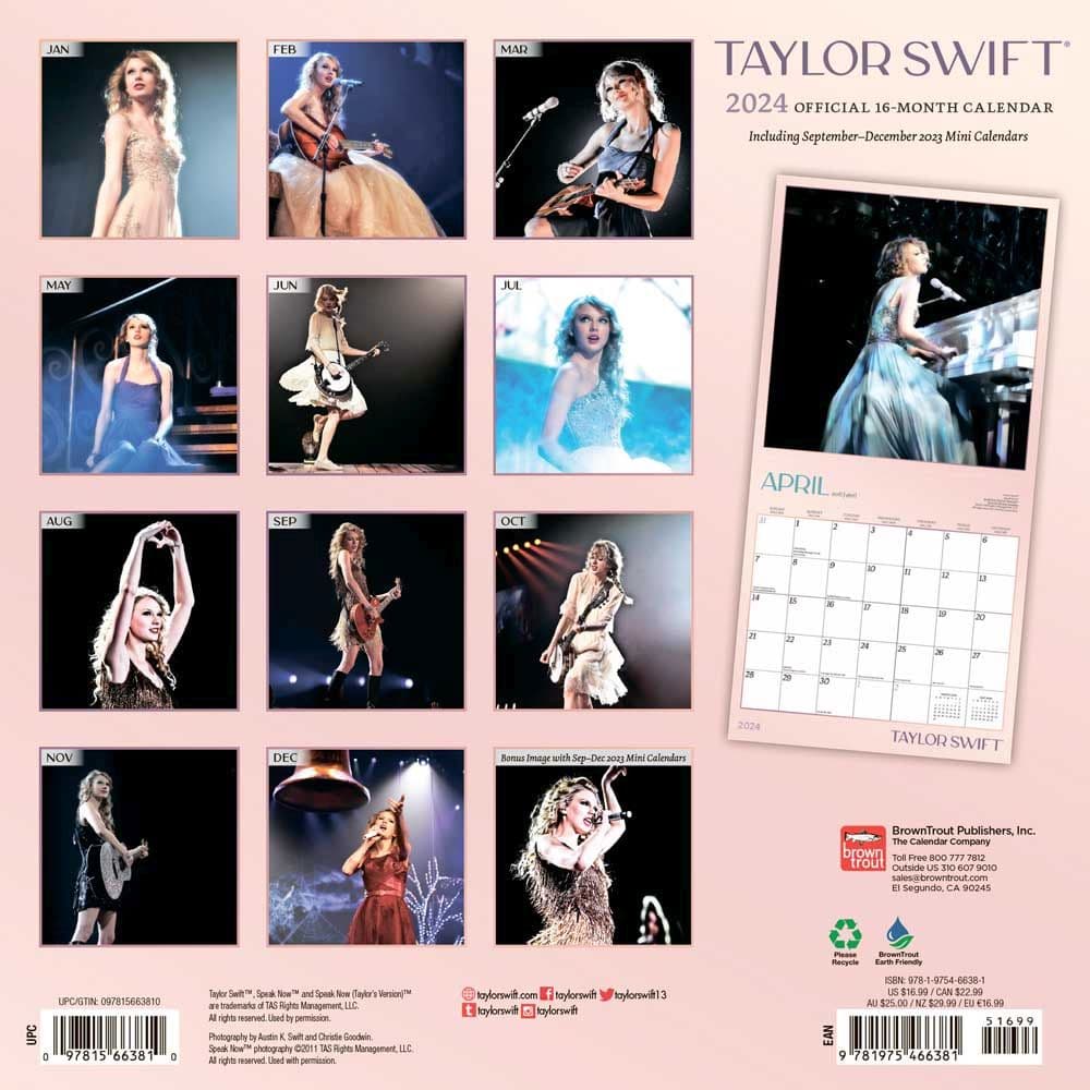 Taylor Swift 2024 Wall Calendar Calendars com