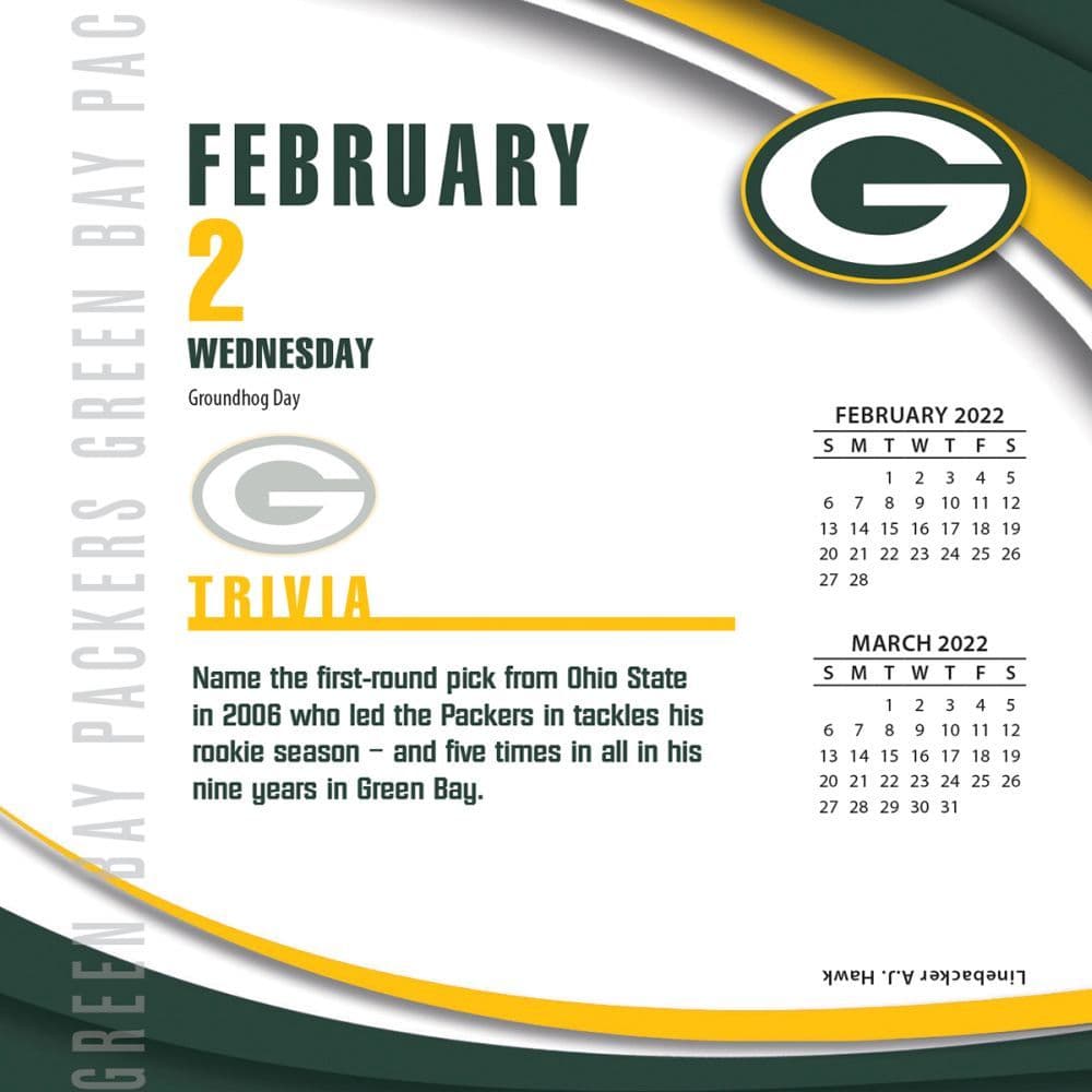 Packers Schedule 2022 23 Nfl Green Bay Packers 2022 Desk Calendar - Calendars.com