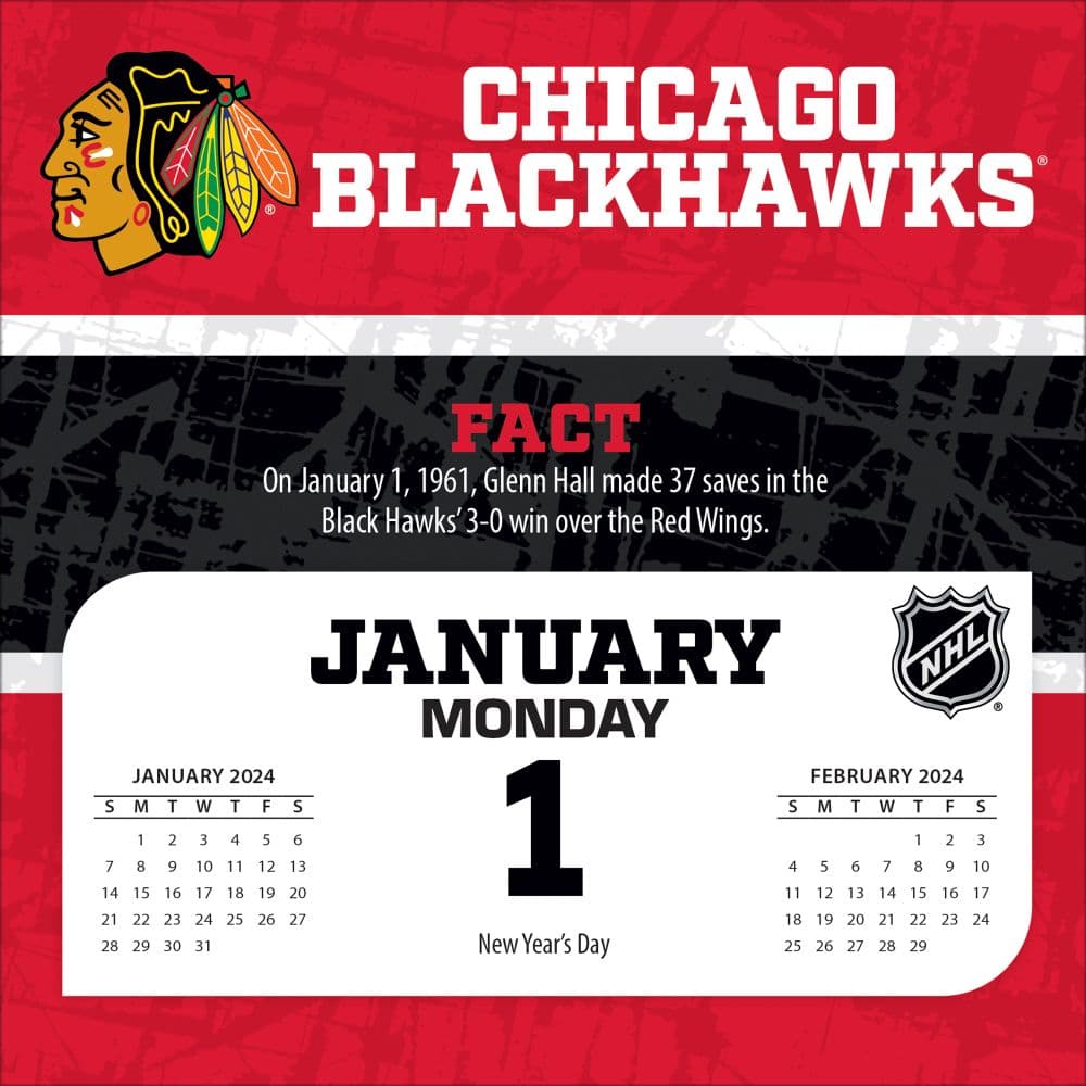 Chicago Blackhawks 2024 Desk Calendar