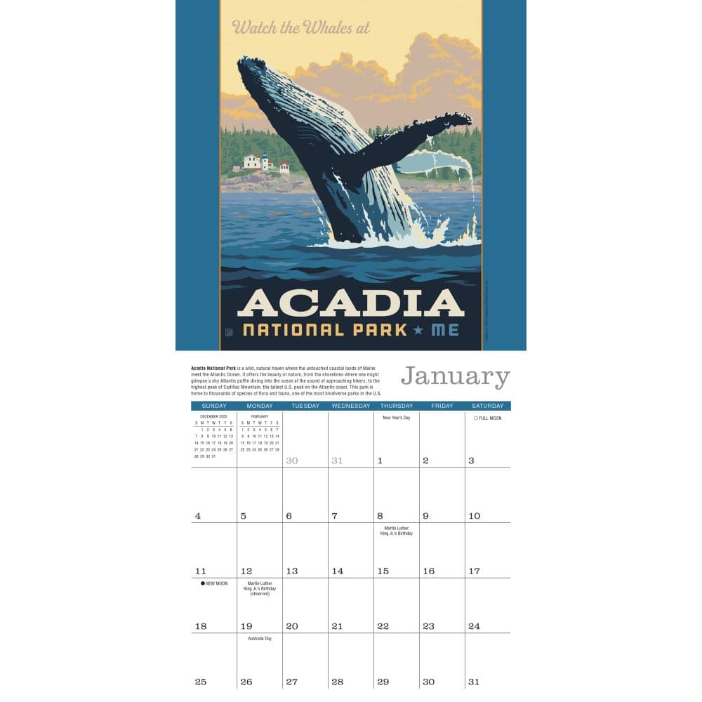 Illustrated National Parks 2026 Mini Wall Calendar Second Alternate Image