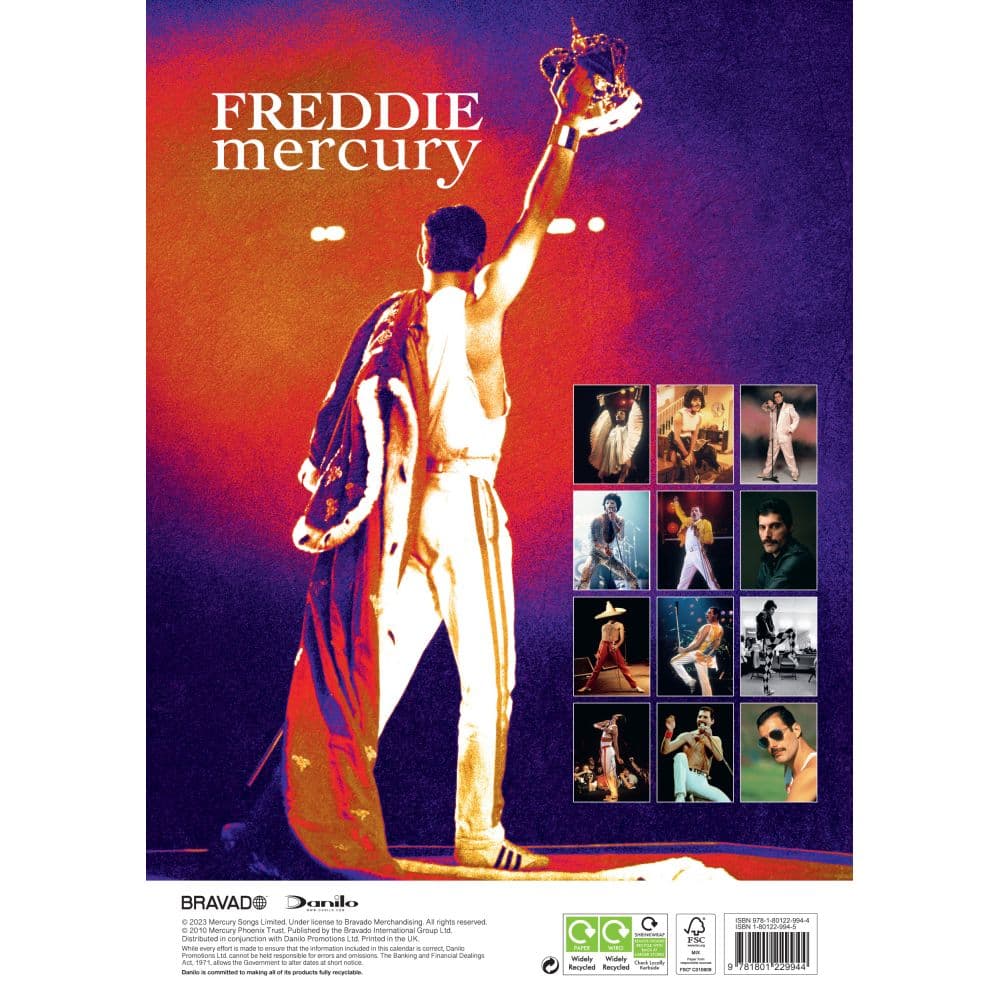 Freddie Mercury Poster 2024 Wall Calendar