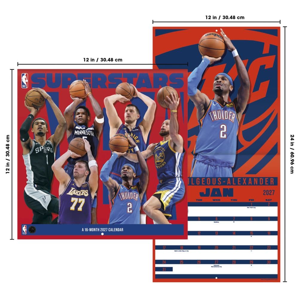 NBA Superstars 2027 Wall Calendar Sixth Alternate Image