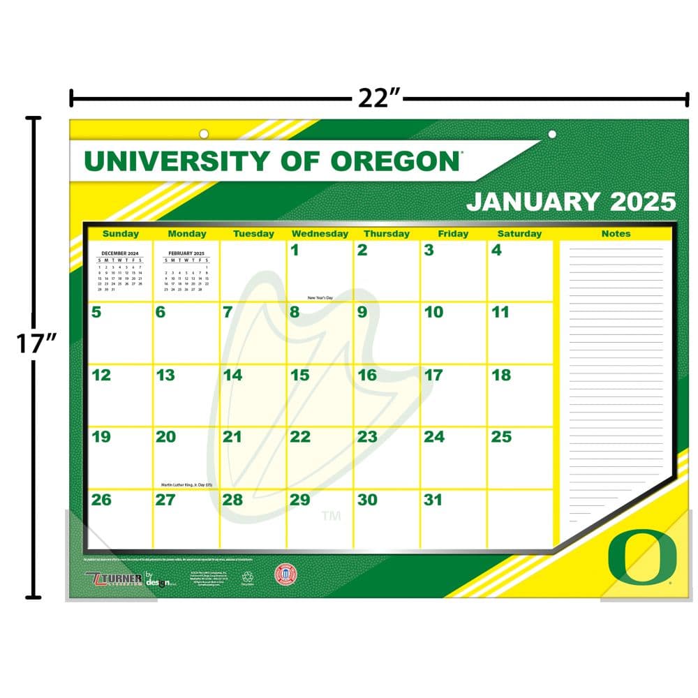 COL Oregon Ducks 2025 Desk Pad Fourth Alternate Image width="1000" height="1000"