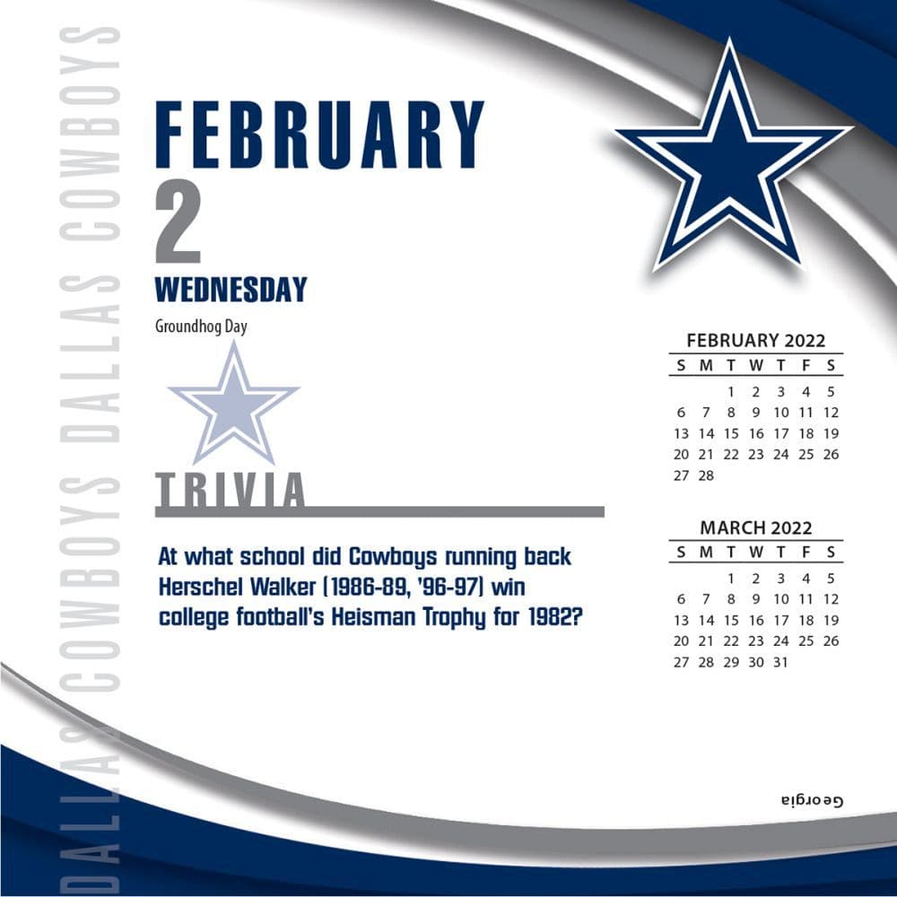 Nfl Dallas Cowboys 2022 Desk Calendar Calendars Com