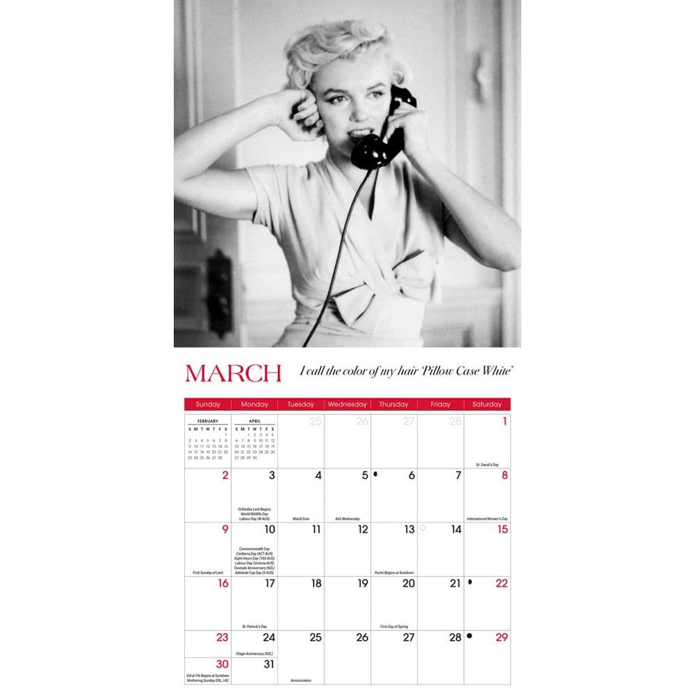 Marilyn Monroe 2025 Mini Wall Calendar Second Alternate Image width=&quot;1000&quot; height=&quot;1000&quot;