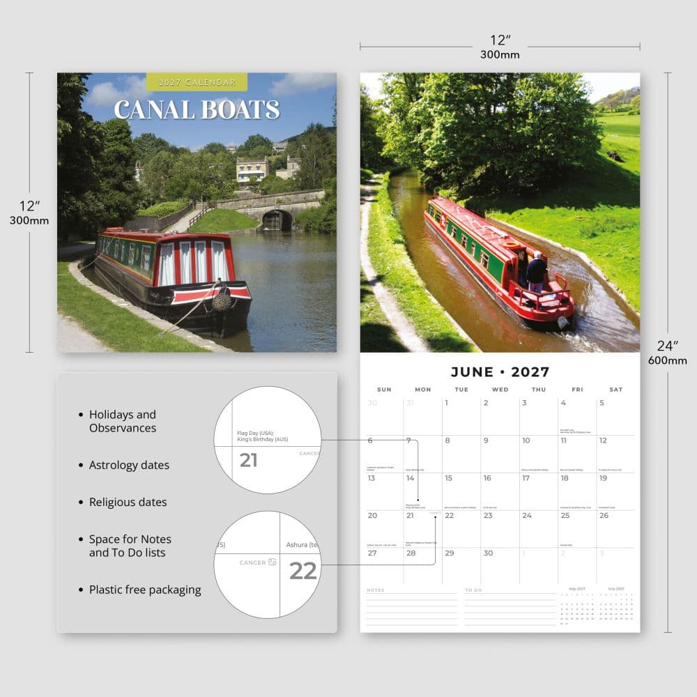 Canal Boats 2027 Wall Calendar Third Alternate Image