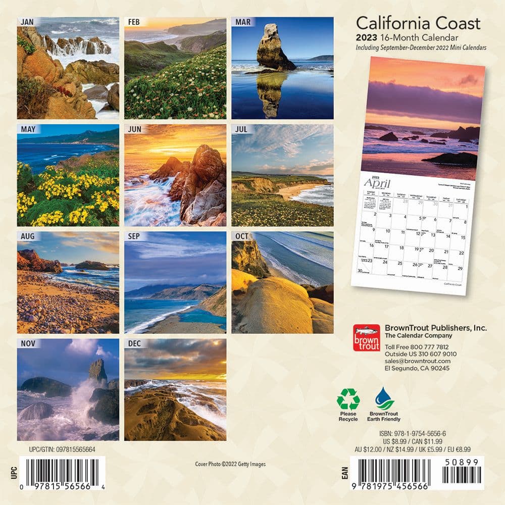 California Coast 2023 Mini Wall Calendar - Calendars.com