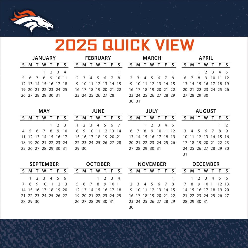 NFL Denver Broncos 2025 Desk Calendar Third Alternate Image