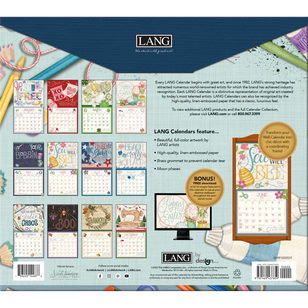 Handmade Happiness 2026 Wall Calendar by Nicole Tamarin_ALT2