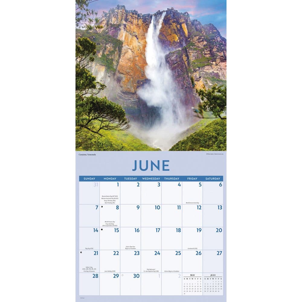Waterfalls Special Value 2026 Wall Calendar Third Alternate Image