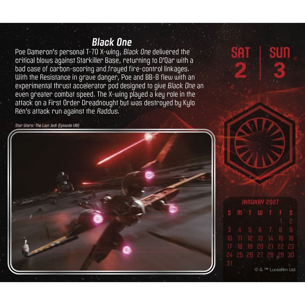 Star Wars 2027 Desk Calendar Third Alternate Image