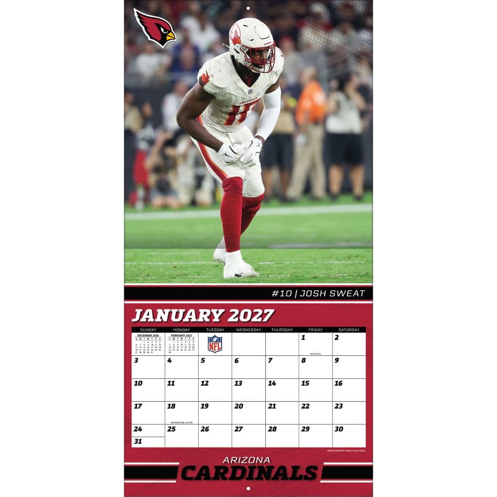 NFL Arizona Cardinals 2027 Wall Calendar Third Alternate image