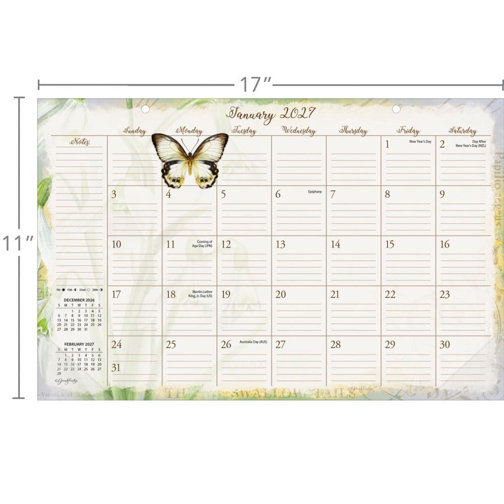 Butterflies 2027 Desk Pad Calendar Third Alternate Image
