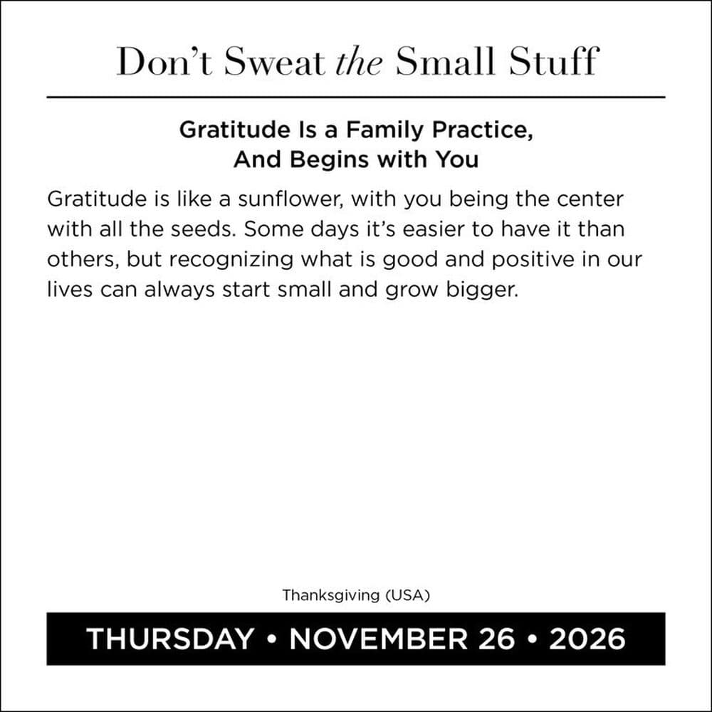 Dont Sweat the Small Stuff 2026 Desk Calendar Third Alternate Image