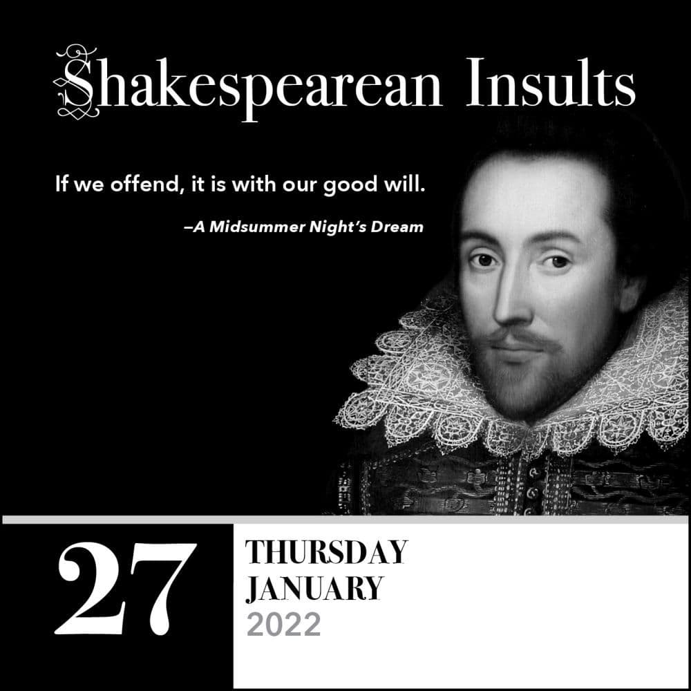 Shakespearean Insults 2022 Day-To-Day Calendar - Calendars.com