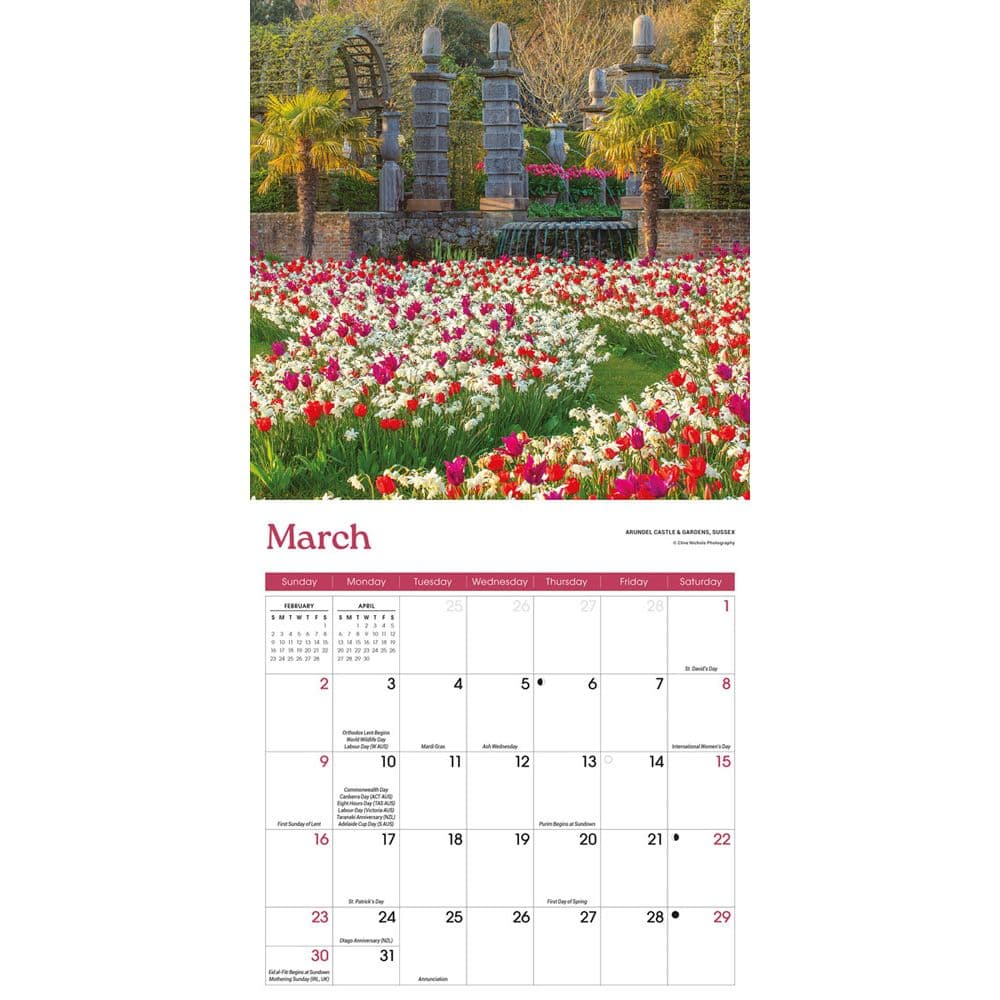 Gardens 2025 Mini Wall Calendar