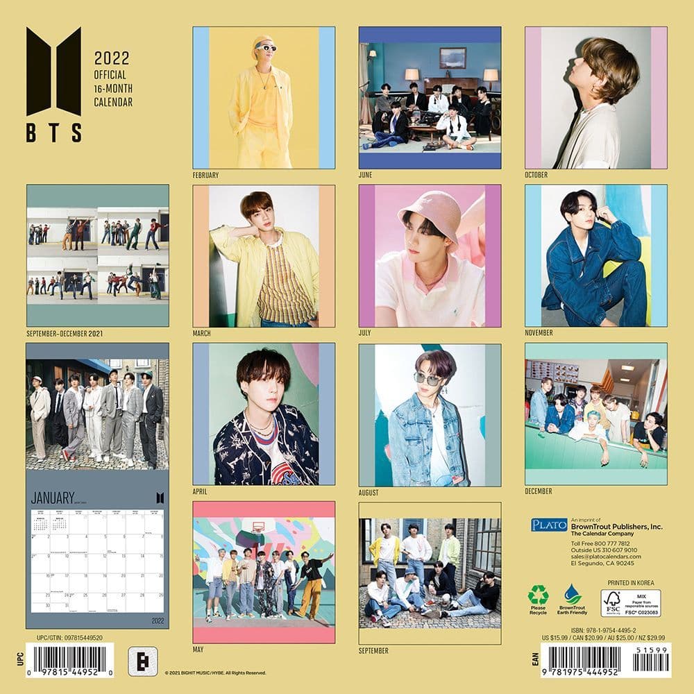 pin on g - bts calendar for 2022 poster by kairly tun redbubble