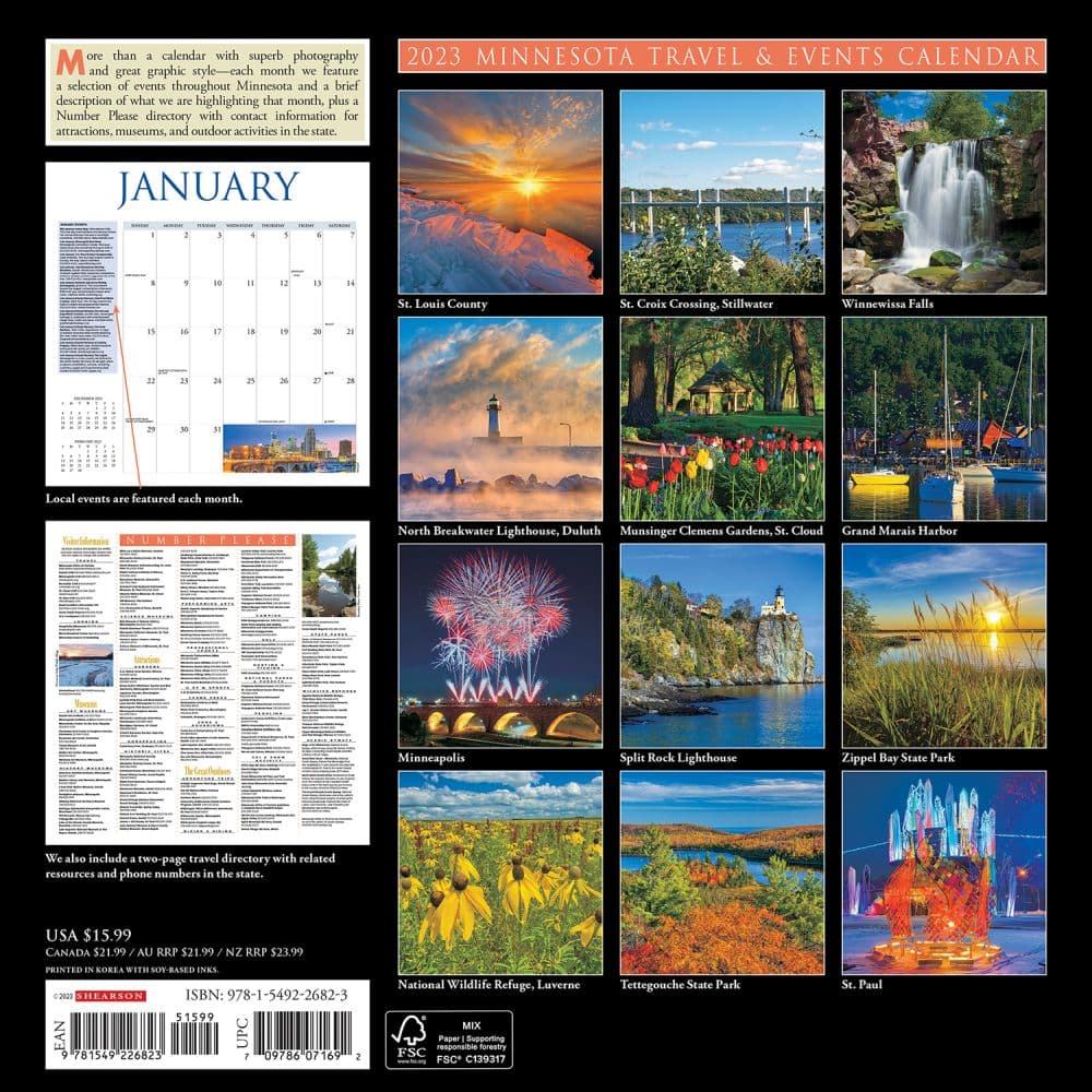 Minnesota Travel & Events 2023 Wall Calendar - Calendars.com
