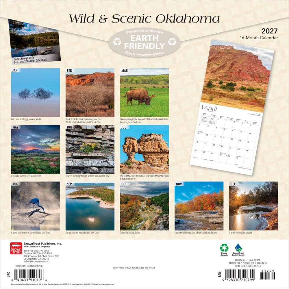 Oklahoma Wild and Scenic 2027 Wall Calendar First Alternate Image