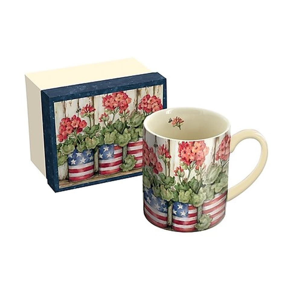 PATRIOTIC FLOWERS LANG 14 oz Mug by Susan Winget