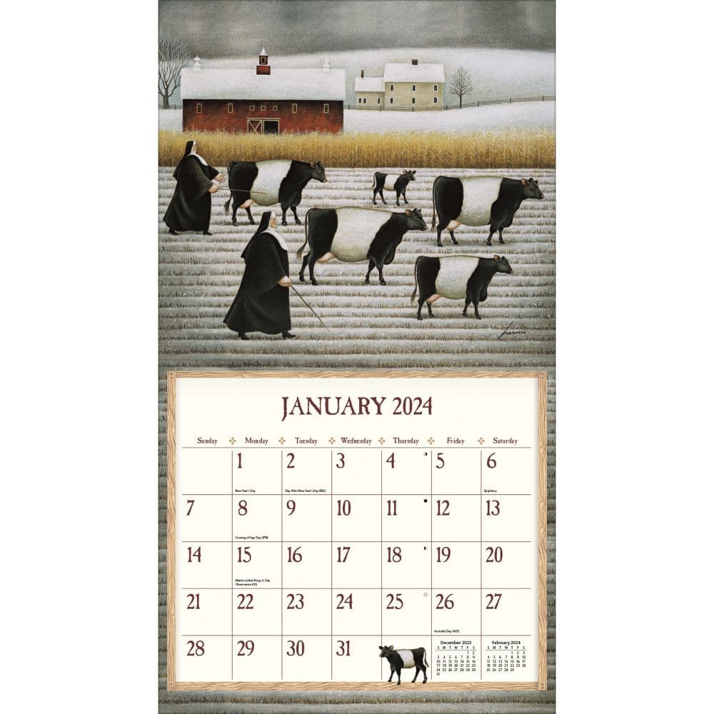 Cows Cows Cows 2024 Wall Calendar