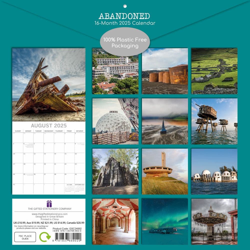 Abandoned 2025 Wall Calendar