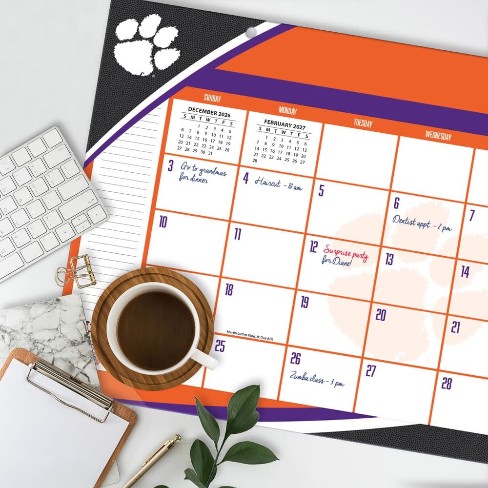 Clemson Tigers 2027 Desk Pad 17" X 11" Fourth Alternate Image