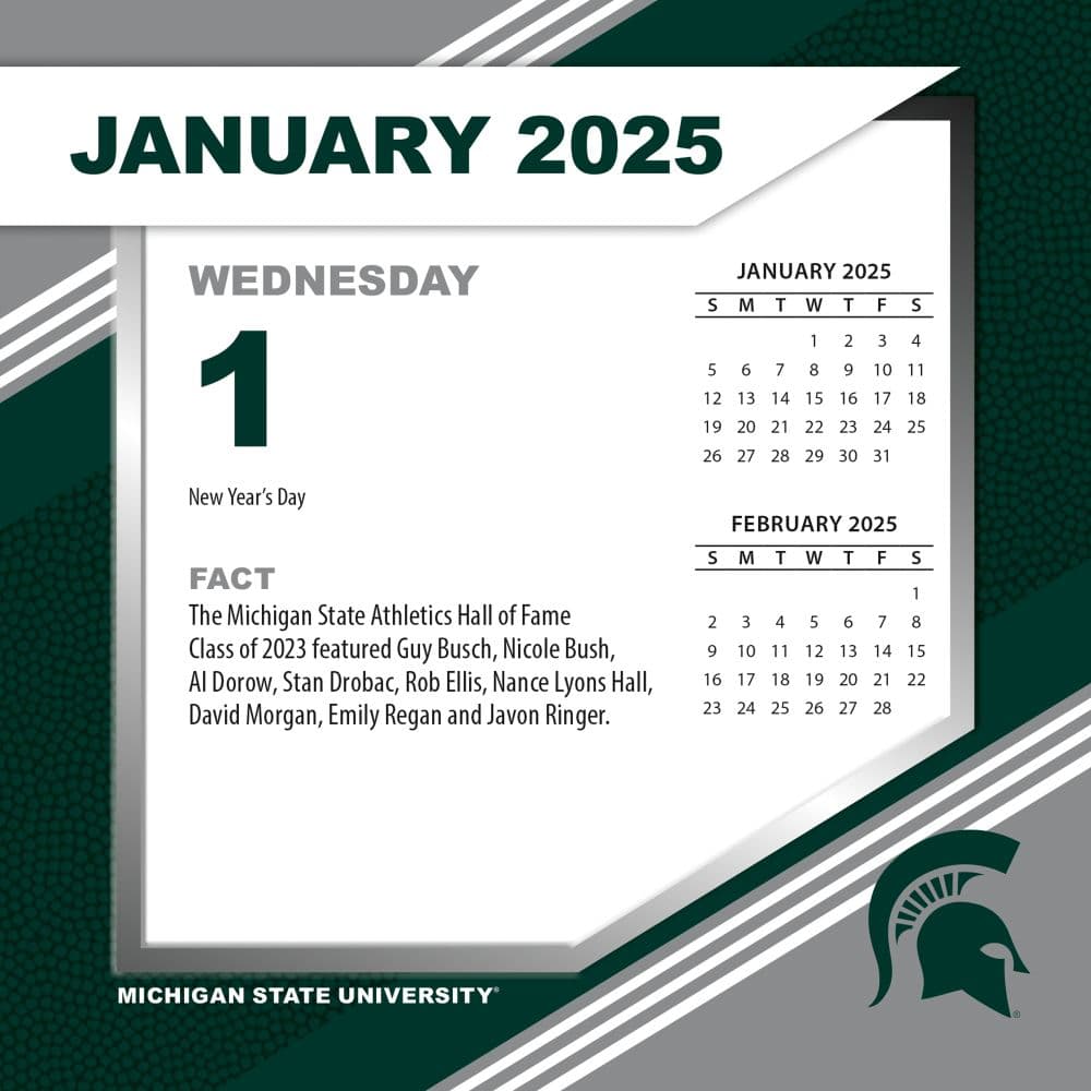 COL Michigan State Spartans 2025 Desk Calendar First Alternate Image