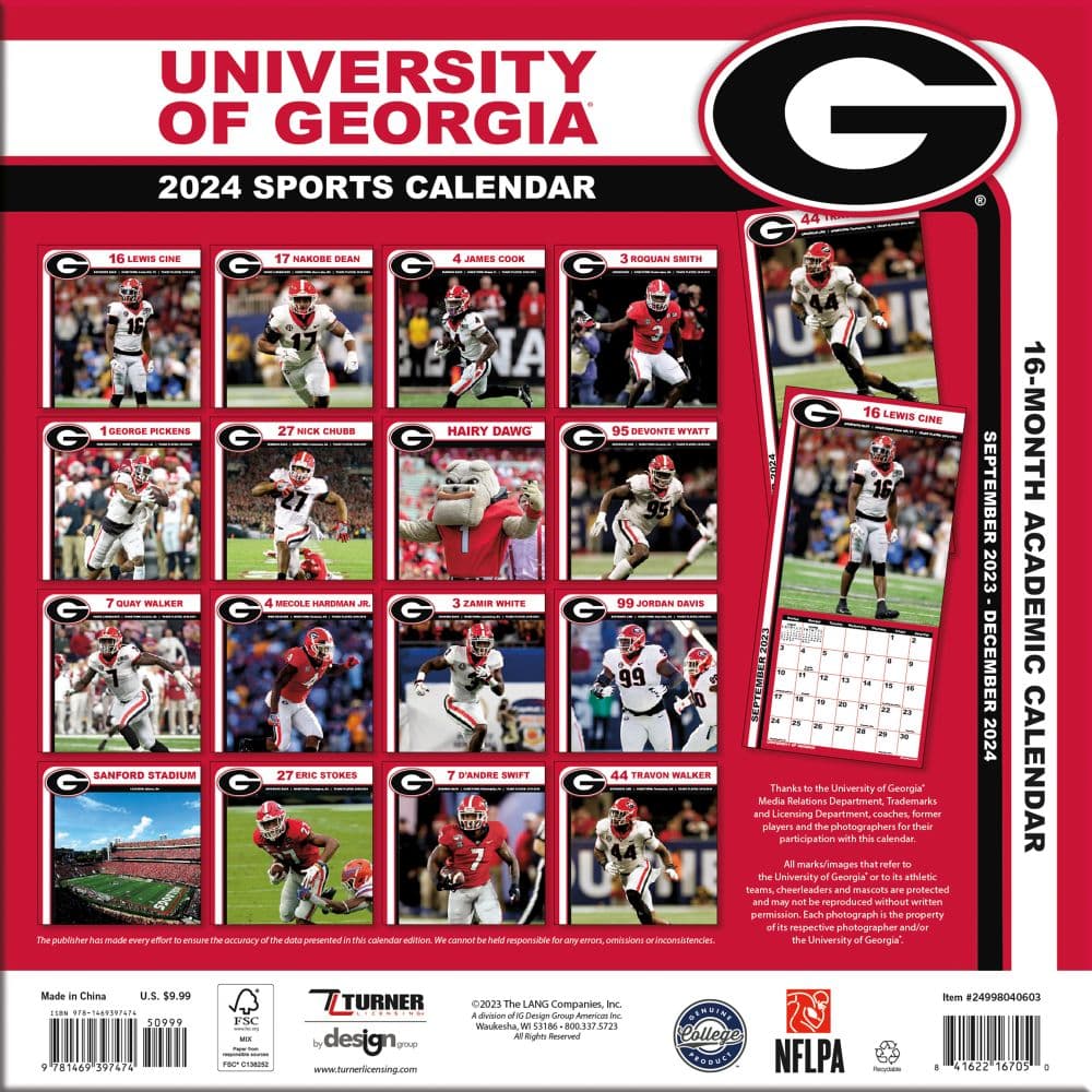 Bulldogs 2024 Mini Wall Calendar