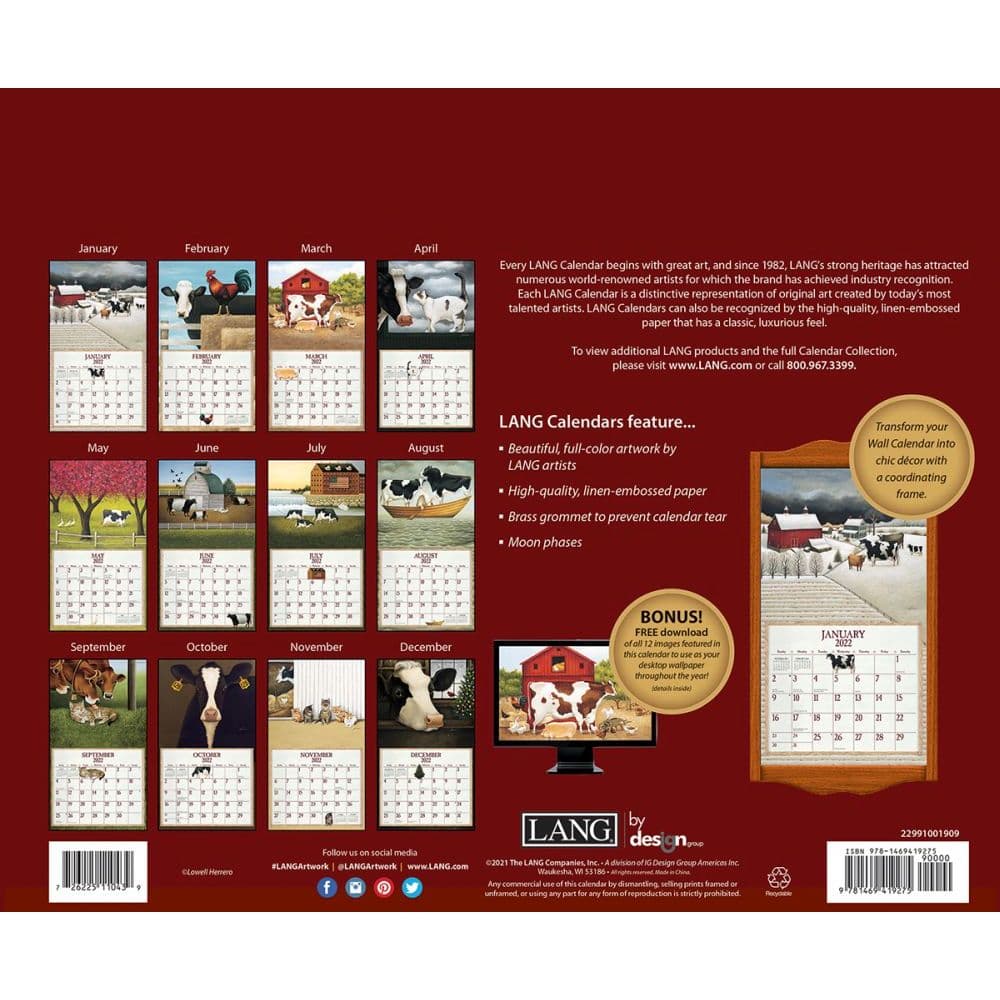 Cow Calendar August 2022 Cows Cows Cows 2022 Wall Calendar - Calendars.com