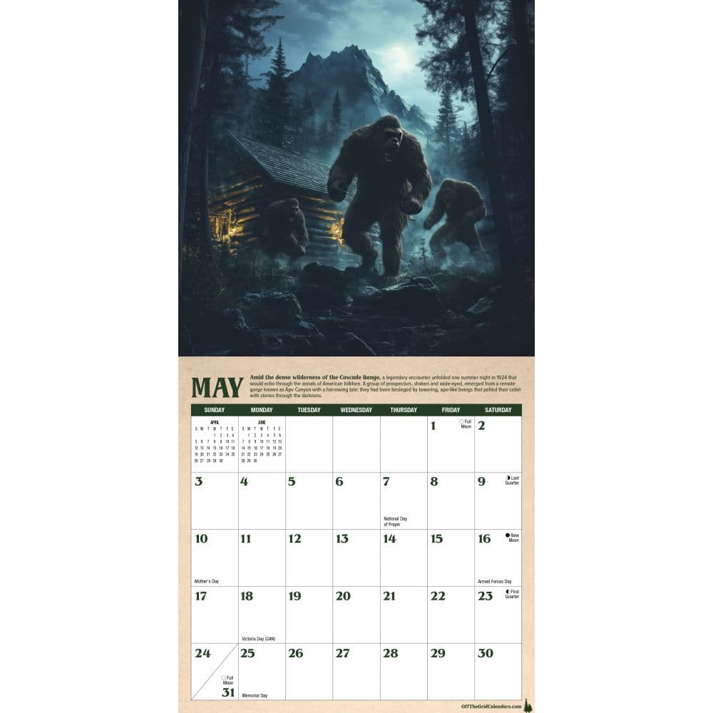 Legends of Bigfoot 2026 Mini Wall Calendar Second Alternate Image