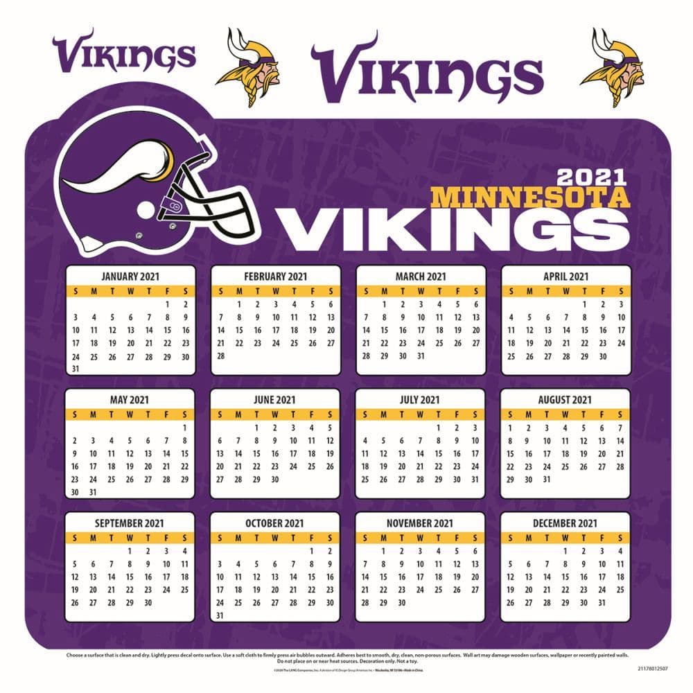 Vikings Schedule 2022 Printable Nfl Minnesota Vikings Bonus 2021 Wall Calendar - Calendars.com