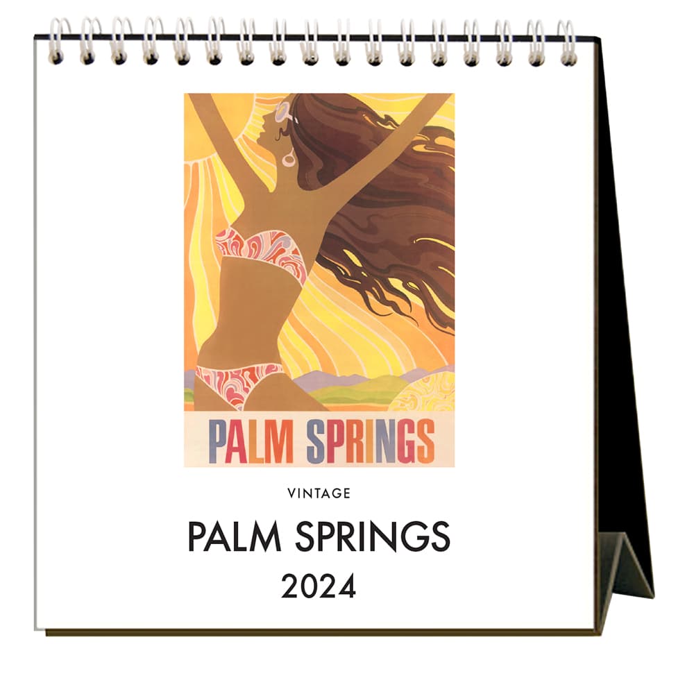 Palm Springs Nostalgic 2024 Easel Desk Calendar