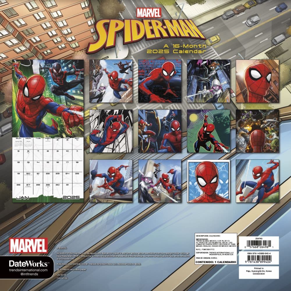 Spider-Man 2025 Wall Calendar First Alternate Image width=&quot;1000&quot; height=&quot;1000&quot;