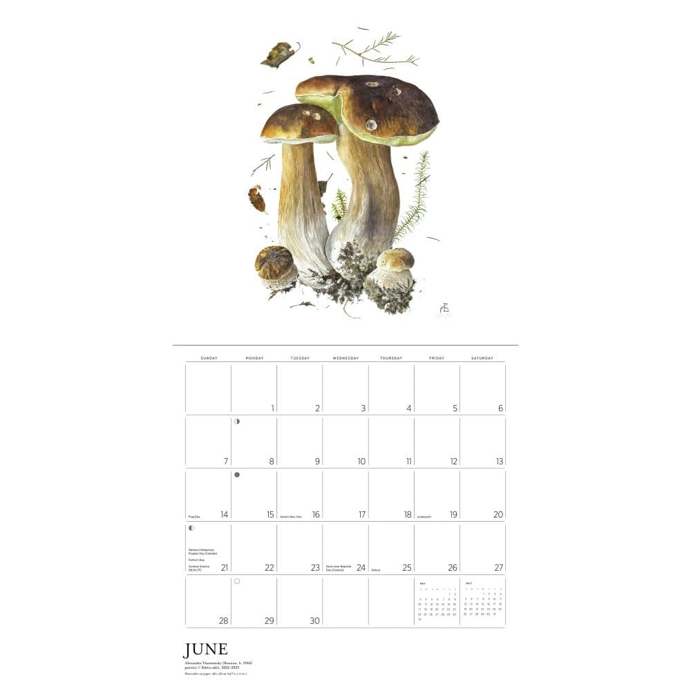 Mushrooms Viazmensky 2026 Wall Calendar Sixth Alternate Image
