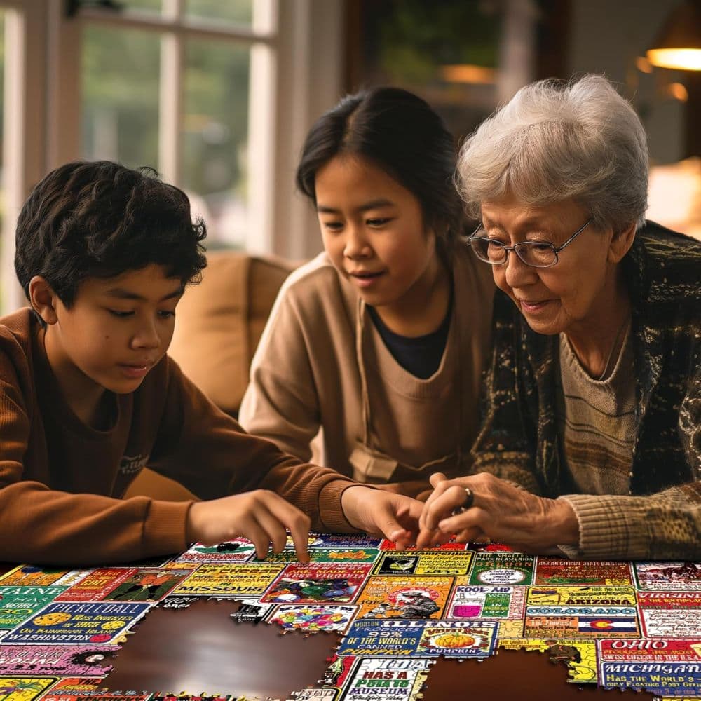 State Trivia 1000 Piece Puzzle by Steve Cameron Fourth Alternate Image