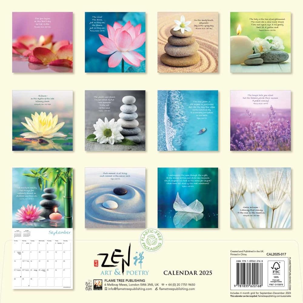 Zen Art and Poetry 2025 Wall Calendar - Calendars.com