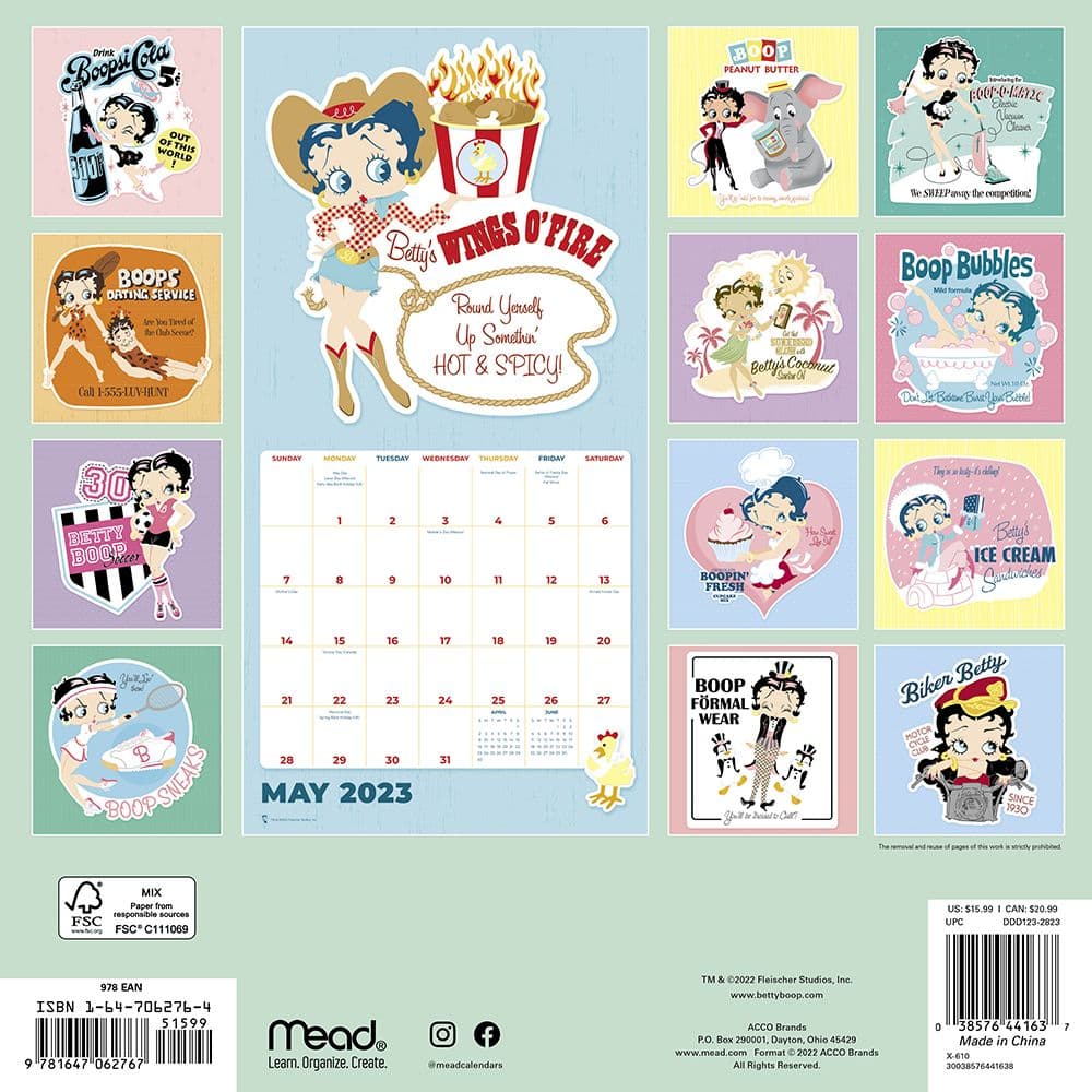 Betty Boop 2023 Wall Calendar | 2023 Holidays