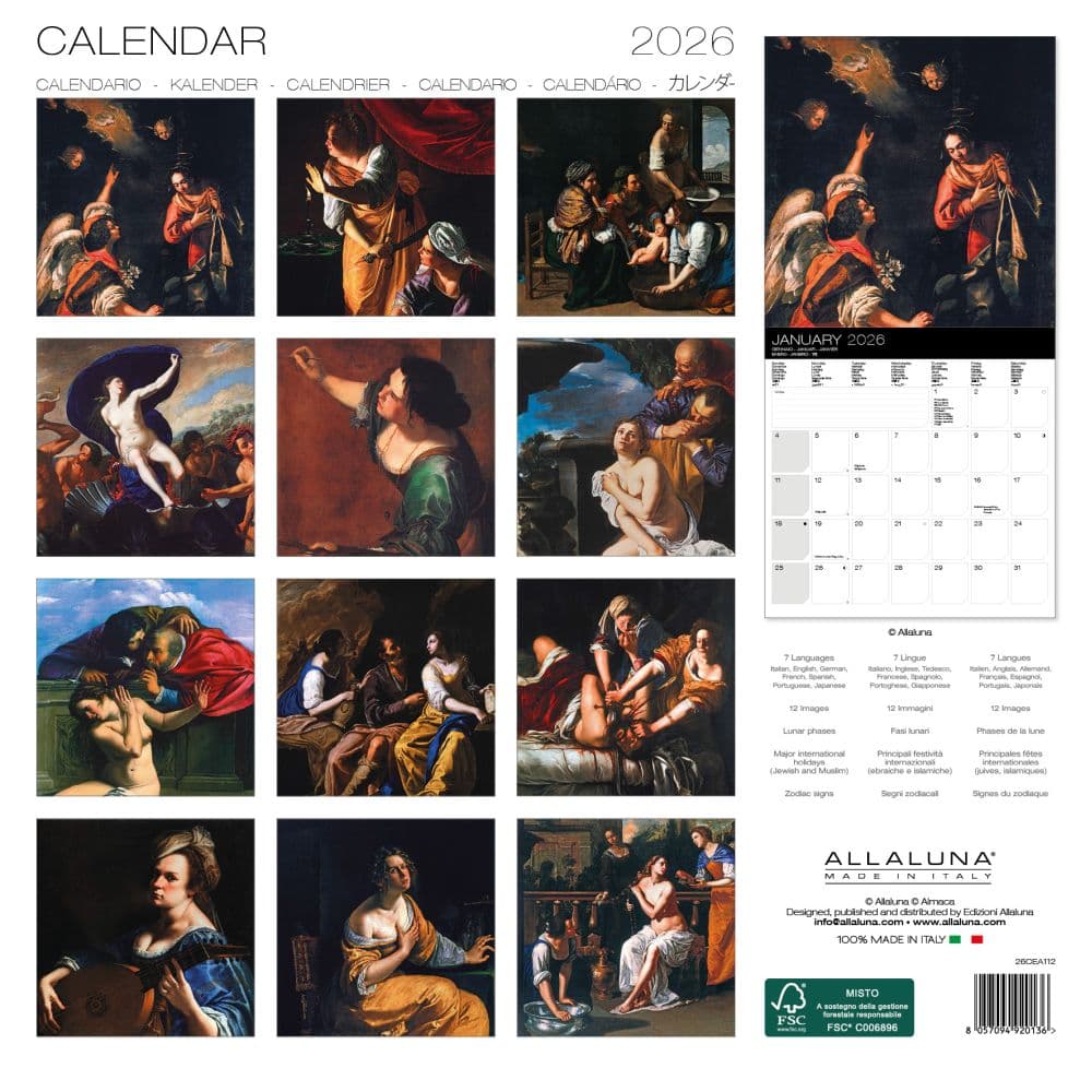 Gentileschi 2026 Wall Calendar First Alternate image