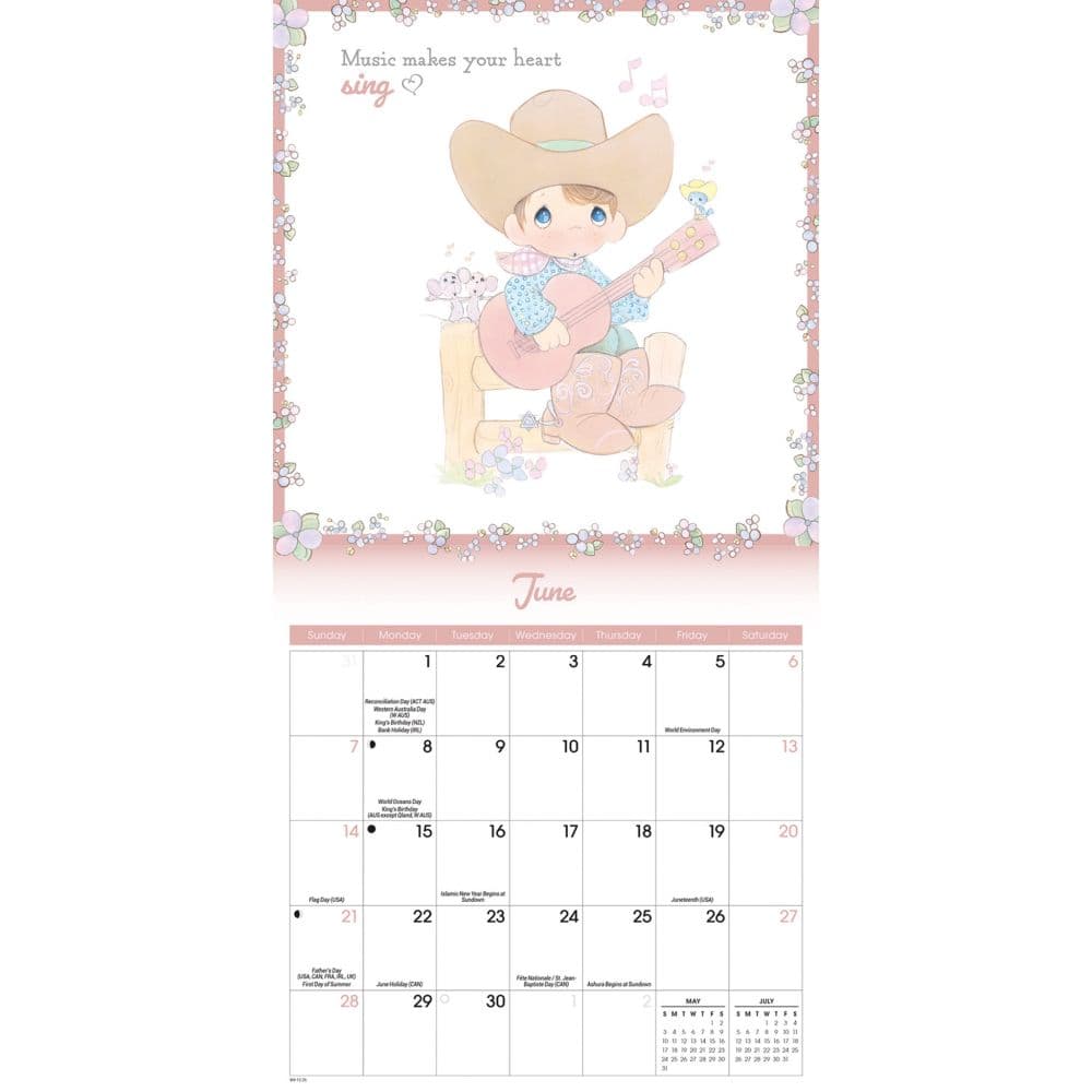 Precious Moments 2026 Mini Wall Calendar, 7'' X 7'', 16-Month Calendar with Stapled Binding