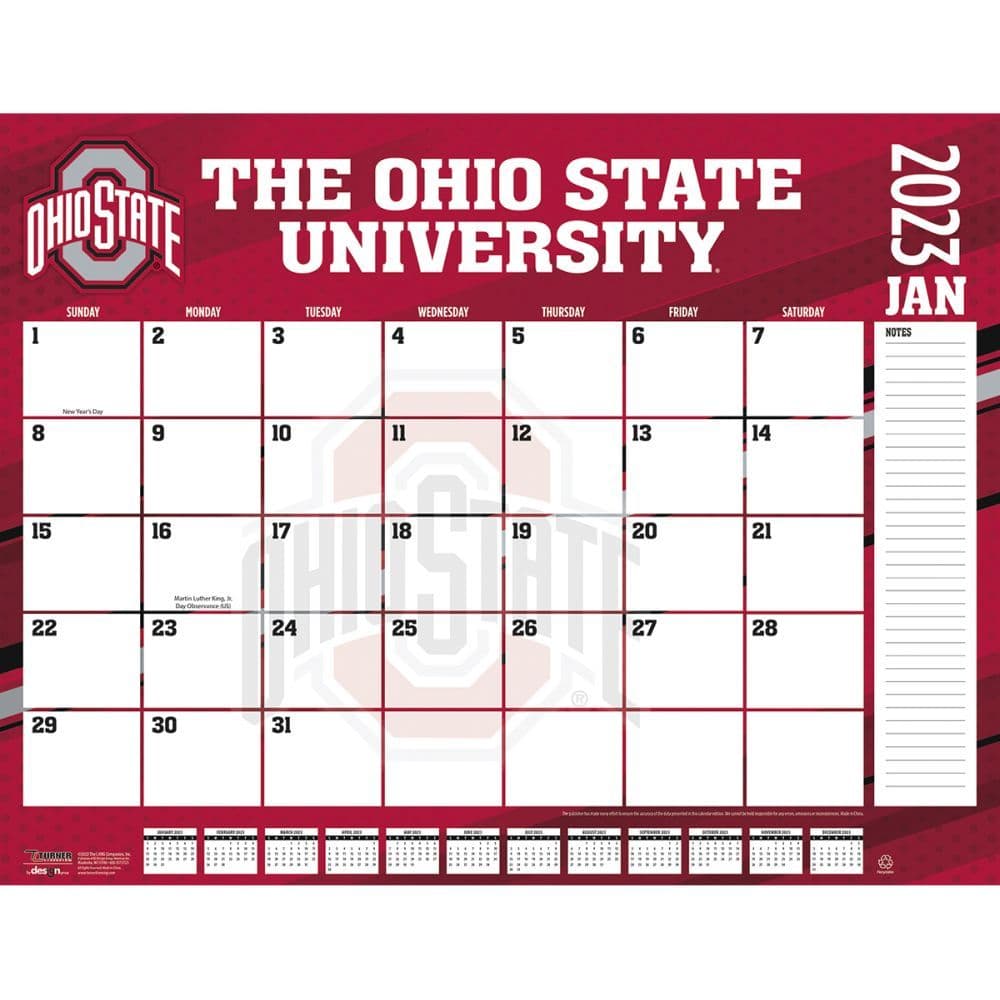 Ohio State Calendar 2023 Ohio State Buckeyes 2023 Desk Pad Calendar - Calendars.com