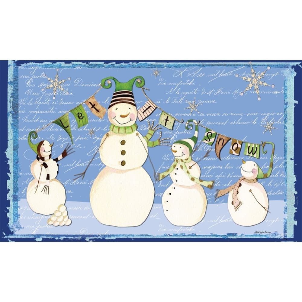 Glowing Snowman Doormat by Debbie Taylor-Kerman Main Image