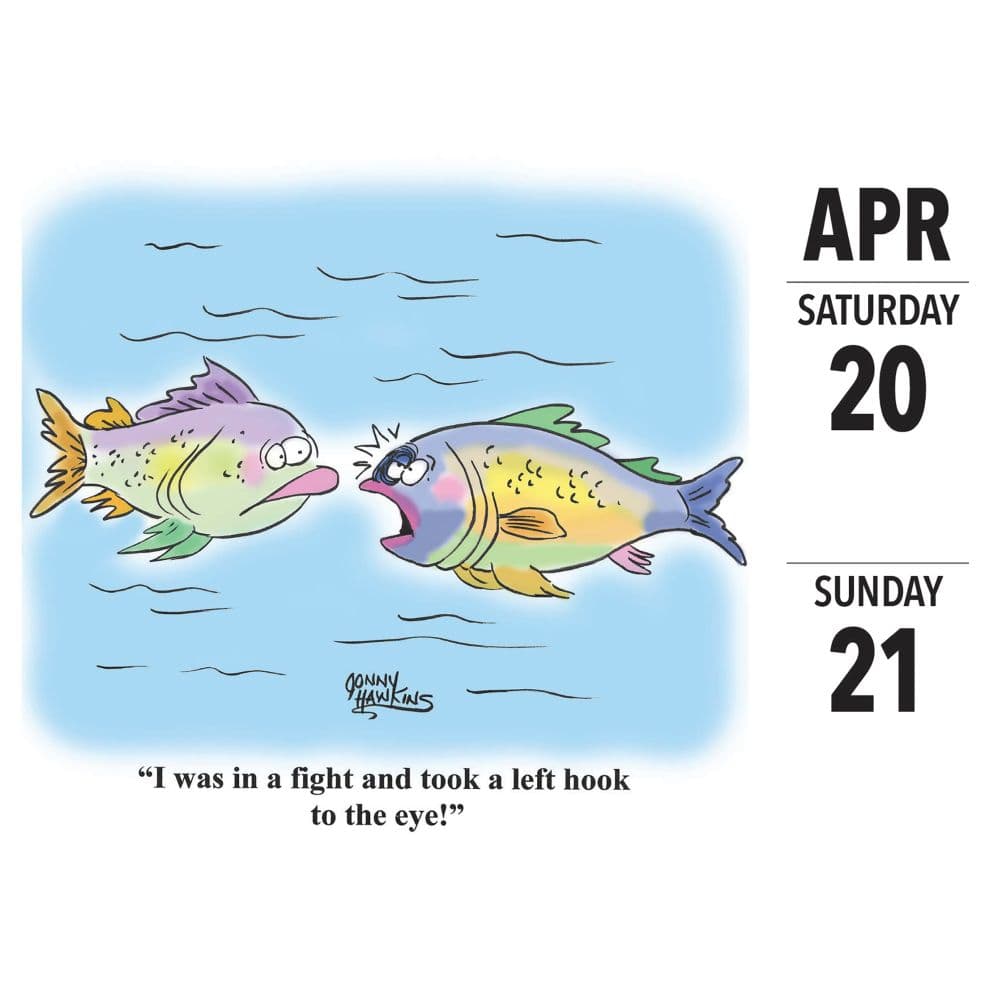 Fishing Cartoon A Day 2024 Desk Calendar