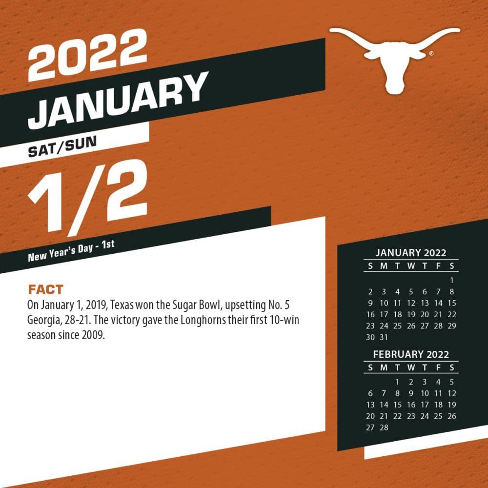 Col Texas Longhorns 2022 Desk Calendar - Calendars.com