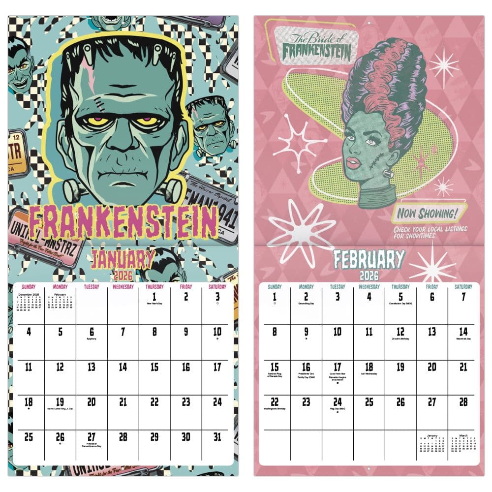 Universal Monsters 2026 Wall Calendar Fifth Alternate Image