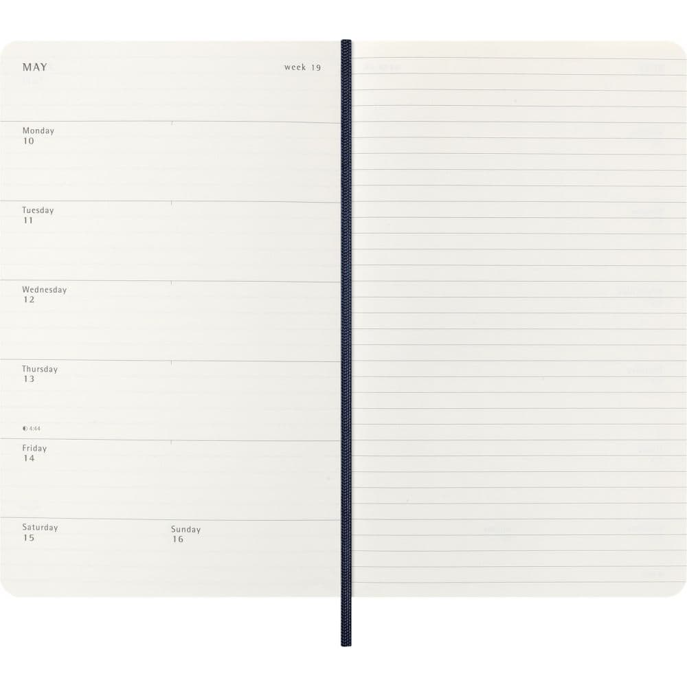 Moleskine Sapphire Blue Large Soft Cover 2027 Weekly Planner Fourth Alternate Image
