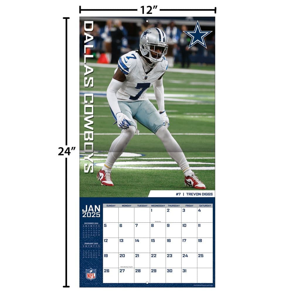 NFL Dallas Cowboys 2025 Wall Calendar Fifth Alternate Image width=&quot;1000&quot; height=&quot;1000&quot;