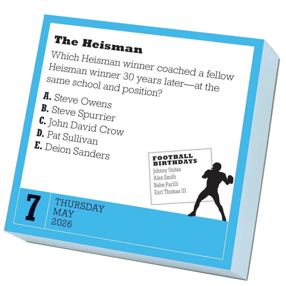 Football Trivia 2026 Desk Calendar Second Alternate Image