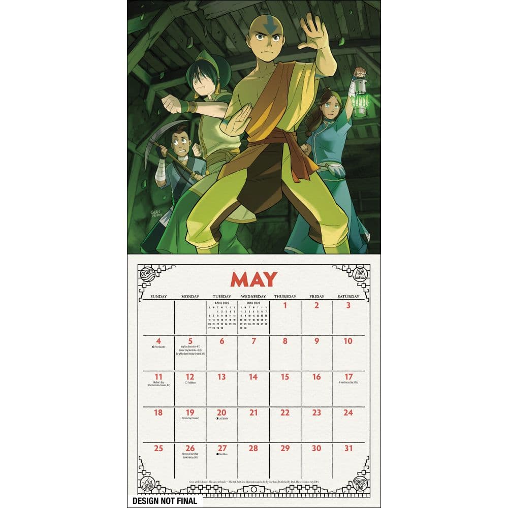 Avatar Last Airbender Collectors Edition 2025 Wall Calendar Third Alternate Image